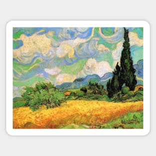 Wheat Field with Cypresses by Vincent van Gogh Sticker